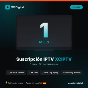 Suscripción IPTV XCIPTV 1 mes en Smart TV, sin permanencia