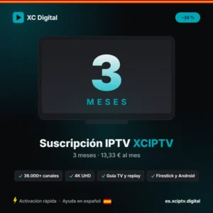 Suscripción IPTV XCIPTV 3 meses para Firestick y Android